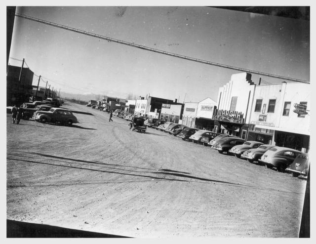 Newell, California. 4/23/42, Tulelake, view of a main street of this town which is located near the site selected for the construction of a War Relocation Authority center for the housing of evacuees of Japanese ancestry for the duration.