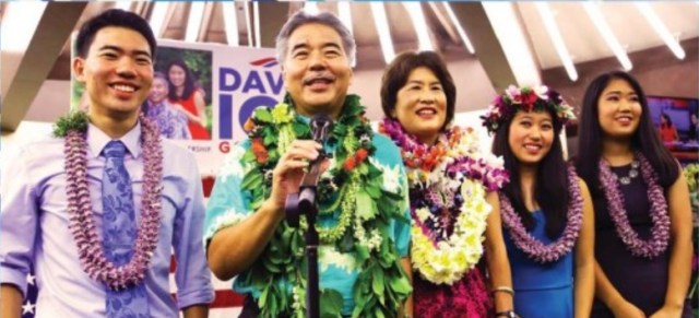 David Ige with wife, Dawn, and their three children, Lauren, Amy, and Matthew.