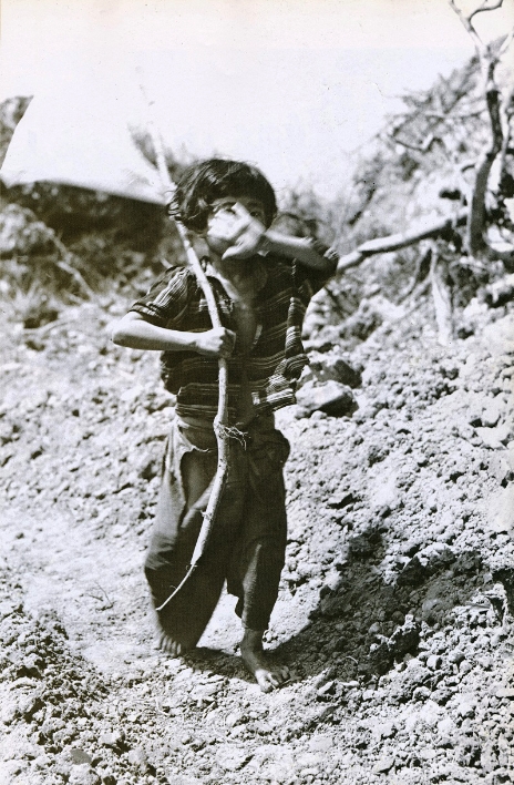 Tomiko Higa holds a white flag on the Okinawan mainland on 25 June 1945. Wikimedia Commons/National Archives and Record.